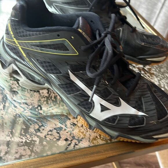 Mizuno Wave Lightning RX3 women's volleyball sz 8.5 Blacl Yellow Gray - Picture 2 of 11